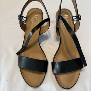 Franco Sarto Black and Tan Women's Sandals